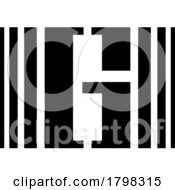 Poster, Art Print Of Black Letter G Icon With Vertical Stripes
