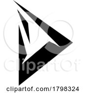 Poster, Art Print Of Black Spiky Triangular Letter D Icon