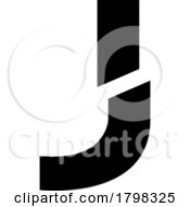 Poster, Art Print Of Black Split Shaped Letter J Icon