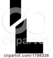 Black Split Shaped Letter L Icon