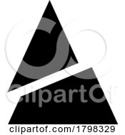 Black Split Triangle Shaped Letter A Icon
