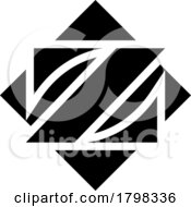 Black Square Diamond Shaped Letter Z Icon