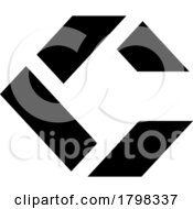 Black Square Letter C Icon Made Of Rectangles
