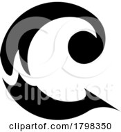 Black Round Curly Letter C Icon