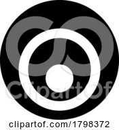 Black Letter O Icon With Nested Circles