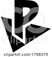 Poster, Art Print Of Black Letter P Icon With A Triangle