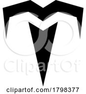 Black Letter T Icon With Pointy Tips