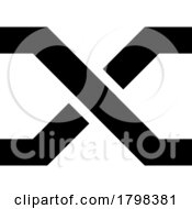 Poster, Art Print Of Black Letter X Icon With Crossing Lines