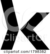 Black Lowercase Arrow Shaped Letter K Icon