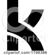 Poster, Art Print Of Black Lowercase Letter K Icon With Overlapping Paths