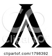 Black Pillar Shaped Letter A Icon