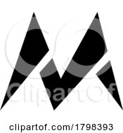 Black Pointy Tipped Letter M Icon