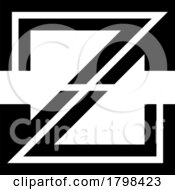 Poster, Art Print Of Black Striped Shaped Letter Z Icon