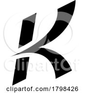 Poster, Art Print Of Black Italic Arrow Shaped Letter K Icon