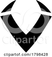 Black Horn Shaped Letter V Icon