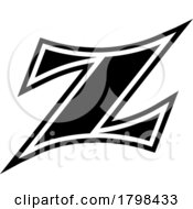 Poster, Art Print Of Black Arc Shaped Letter Z Icon