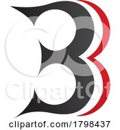 Poster, Art Print Of Black And Red Curvy Letter B Icon Resembling Number 3