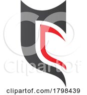 Poster, Art Print Of Black And Red Half Shield Shaped Letter C Icon