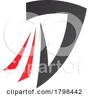 Poster, Art Print Of Black And Red Letter D Icon With Tails