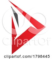 Black And Red Spiky Triangular Letter D Icon