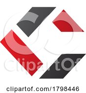 Poster, Art Print Of Black And Red Square Letter C Icon Made Of Rectangles
