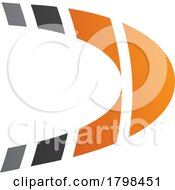Black And Orange Striped Letter D Icon