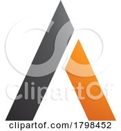 Poster, Art Print Of Black And Orange Trapezium Shaped Letter A Icon
