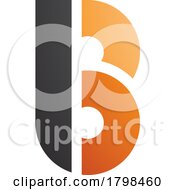 Black And Orange Round Disk Shaped Letter B Icon