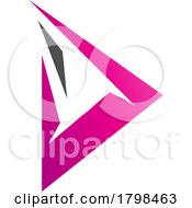 Poster, Art Print Of Black And Magenta Spiky Triangular Letter D Icon