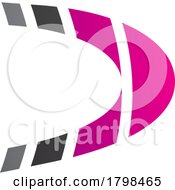 Black And Magenta Striped Letter D Icon