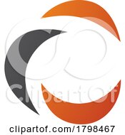 Poster, Art Print Of Black And Orange Crescent Shaped Letter C Icon