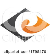 Poster, Art Print Of Black And Orange Horizontal Diamond Shaped Letter E Icon