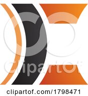 Poster, Art Print Of Black And Orange Lens Shaped Letter C Icon