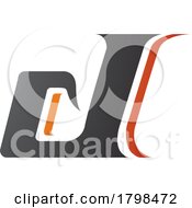 Black And Orange Lowercase Italic Letter D Icon