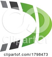 Poster, Art Print Of Black And Green Striped Letter D Icon