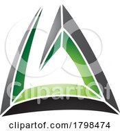 Black And Green Triangular Spiral Letter A Icon