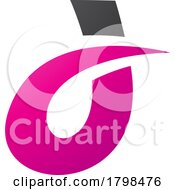 Poster, Art Print Of Black And Magenta Curved Spiky Letter D Icon