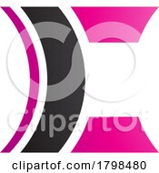 Poster, Art Print Of Black And Magenta Lens Shaped Letter C Icon