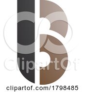 Black And Brown Round Disk Shaped Letter B Icon