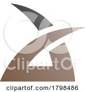 Black And Brown Spiky Grass Shaped Letter A Icon