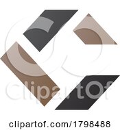 Poster, Art Print Of Black And Brown Square Letter C Icon Made Of Rectangles