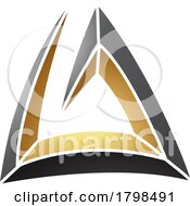 Black And Gold Triangular Spiral Letter A Icon