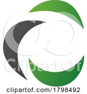 Poster, Art Print Of Black And Green Crescent Shaped Letter C Icon