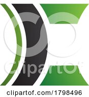 Poster, Art Print Of Black And Green Lens Shaped Letter C Icon