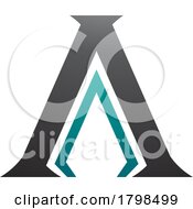 Black And Green Pillar Shaped Letter A Icon
