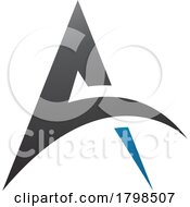 Black And Blue Spiky Arch Shaped Letter A Icon