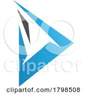 Black And Blue Spiky Triangular Letter D Icon