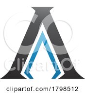 Black And Blue Pillar Shaped Letter A Icon