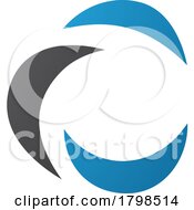 Black And Blue Crescent Shaped Letter C Icon