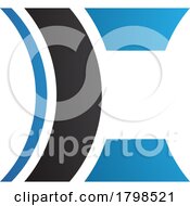 Poster, Art Print Of Black And Blue Lens Shaped Letter C Icon